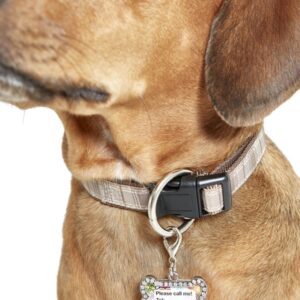 Dog Charm (ID Tag) - White, on a Silver Frame